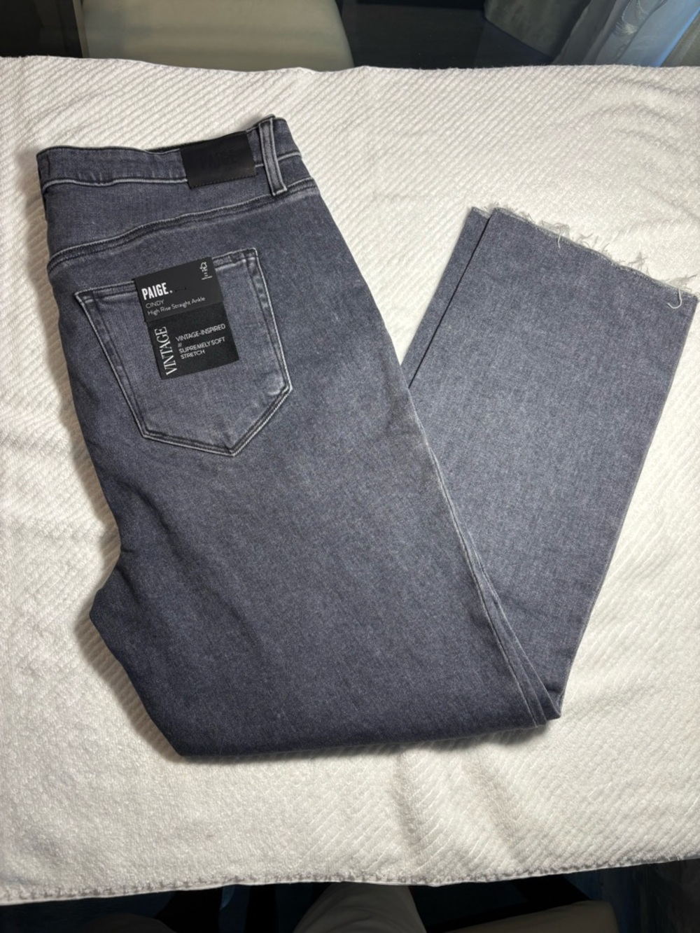 PAIGE High-Rise Straight Jeans in Charcoal